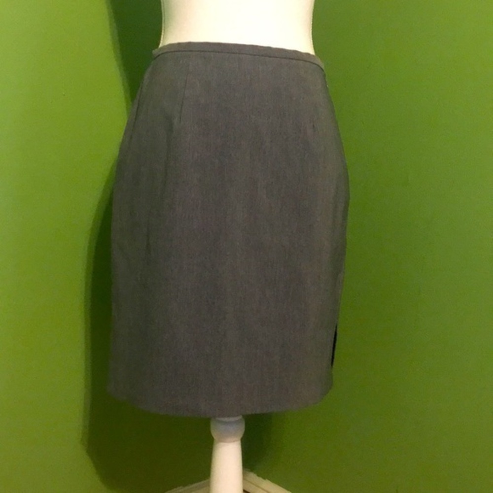 EXPRESS grey stretch pencil skirt with‎ side zipper and slit